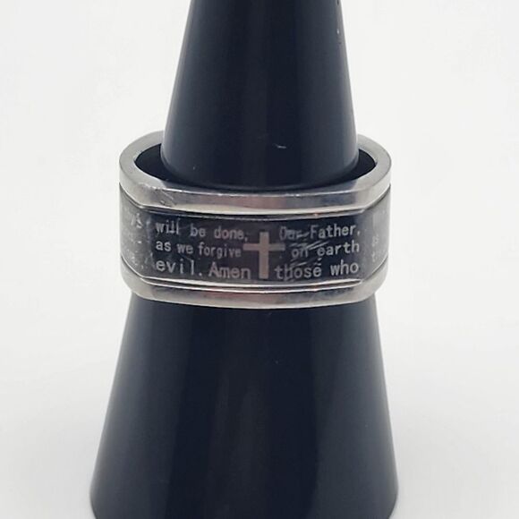 Steeltime Stainless Steel The Lord's Prayer Ring (9) - Picture 1 of 7